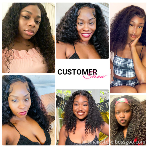 Wholesale Water Wave Brazilian Natural Human Hair Wig For Black Women Cuticle Aligned Wig Virgin HD Lace Frontal